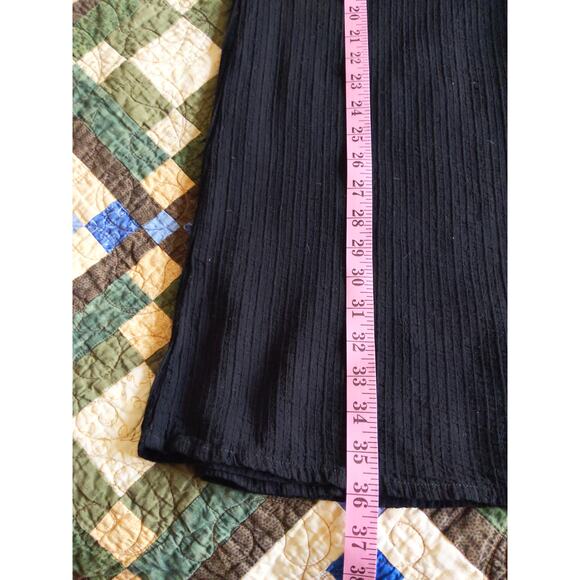 Eileen Fisher Large Black Crinkle Rayon Maxi Skirt Elastic Waist USA Made - Picture 9 of 9